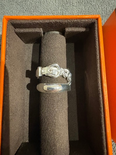 「HERMÈS エルメス ブックルセリエ シルバーリング 53 Ag925