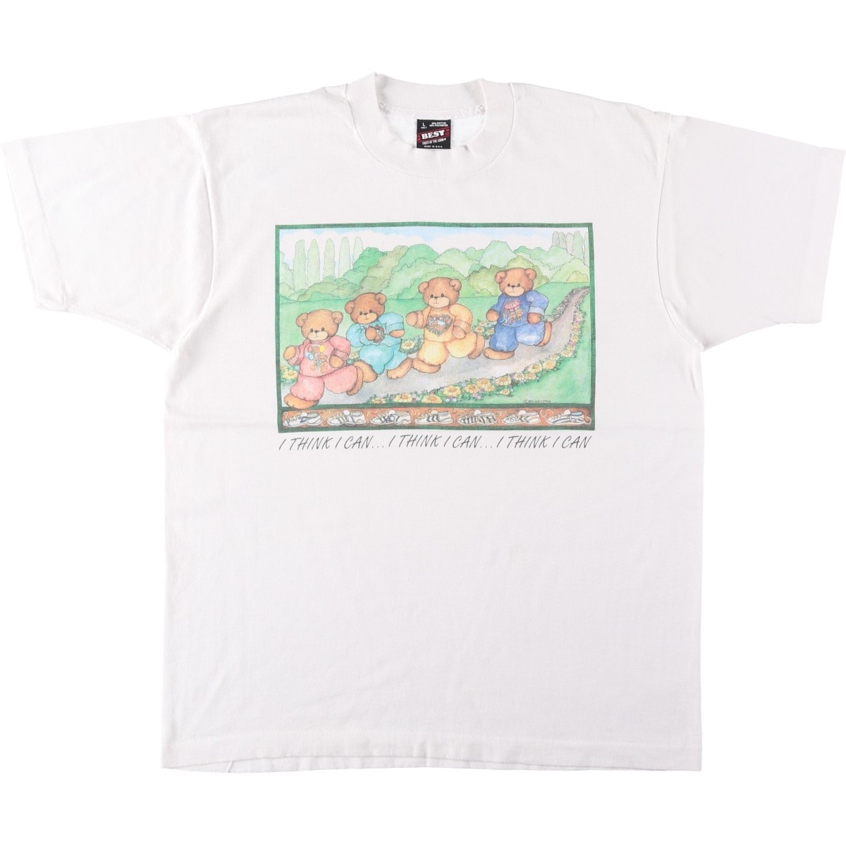 古着 90年代 フルーツオブザルーム FRUIT OF THE LOOM BEST テディベア柄 アニマルTシャツ USA製 レディースL相当 ヴィンテージ/eaa655529