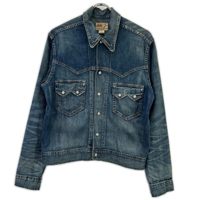 ダブルアールエル 782891663001 本藍染め コットン Hewson Indigo Denim Western Jacket/ヒューソン インディゴ デニムウエスタンジャケット S