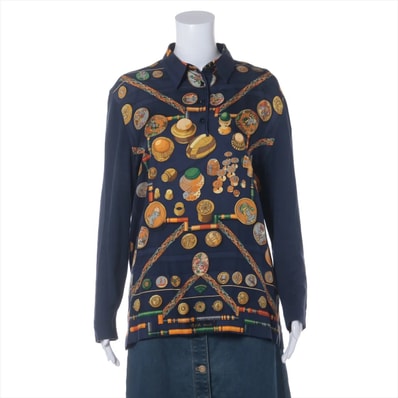 ■美品 エルメス カシミヤ シルク 切替 トップス おしゃれニット