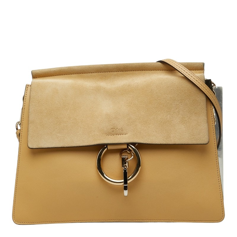 クロエ フェイ ショルダーバッグ ワンショルダー ベージュ レザー スウェード レディース Chloe 【中古】