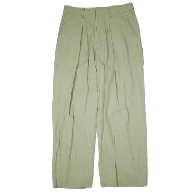 URU ウル 21SS 日本製 COTTON GABARDINE 1 TUCK PANTS コットンギャバジン1タックパンツ 21SCG03 1 ベージュ ワイド テーパード ボトムス s18031
