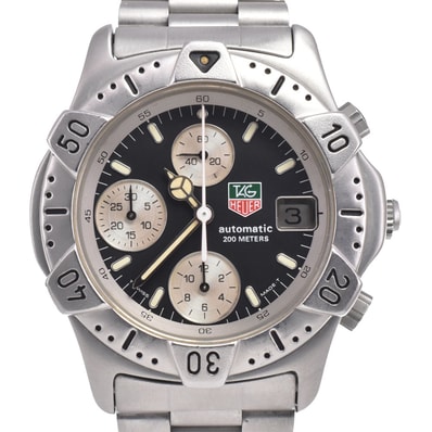 タグホイヤー TAG HEUER 840.306 2000シリーズ クロノグラフ ブラック/シルバー 自動巻き メンズ 良品 腕時計 J#150575