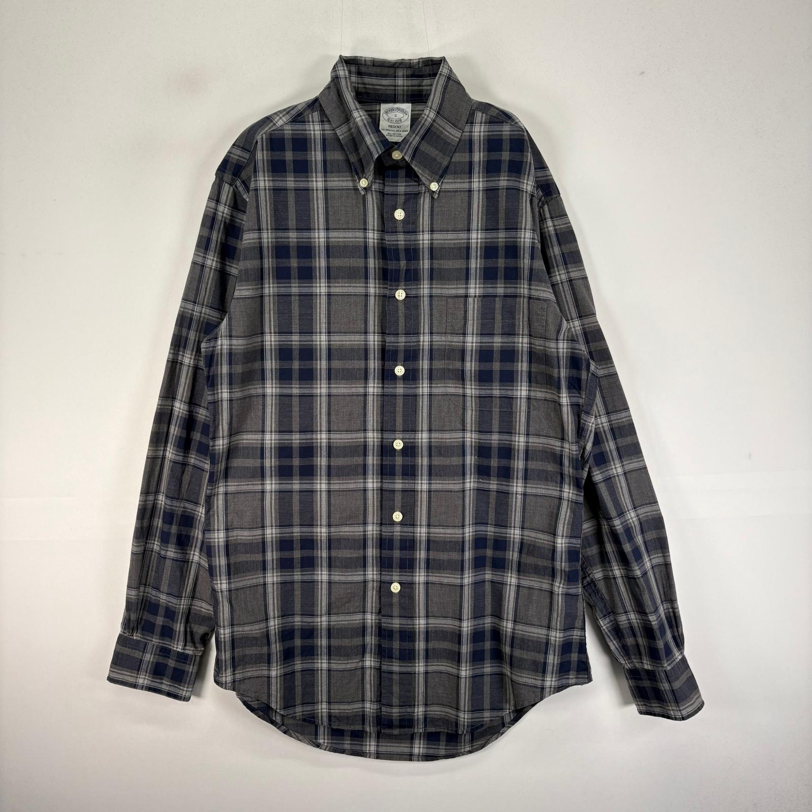古着 ブルックスブラザーズ Brooks Brothers 長袖シャツ ボタンダウン S  ネイビー系 チェック メンズ