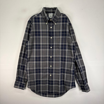 古着 ブルックスブラザーズ Brooks Brothers 長袖シャツ ボタンダウン S ネイビー系 チェック メンズ