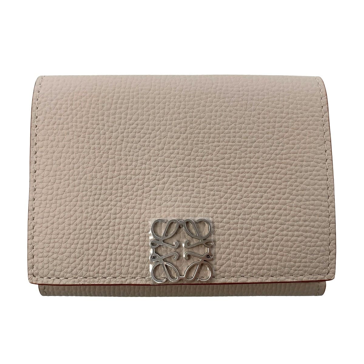 LOEWE ロエベ アナグラム トライフォールド ウォレット 三つ折り財布 C821TR2X02 レザー グレー Light Ghost  レディース【中古】