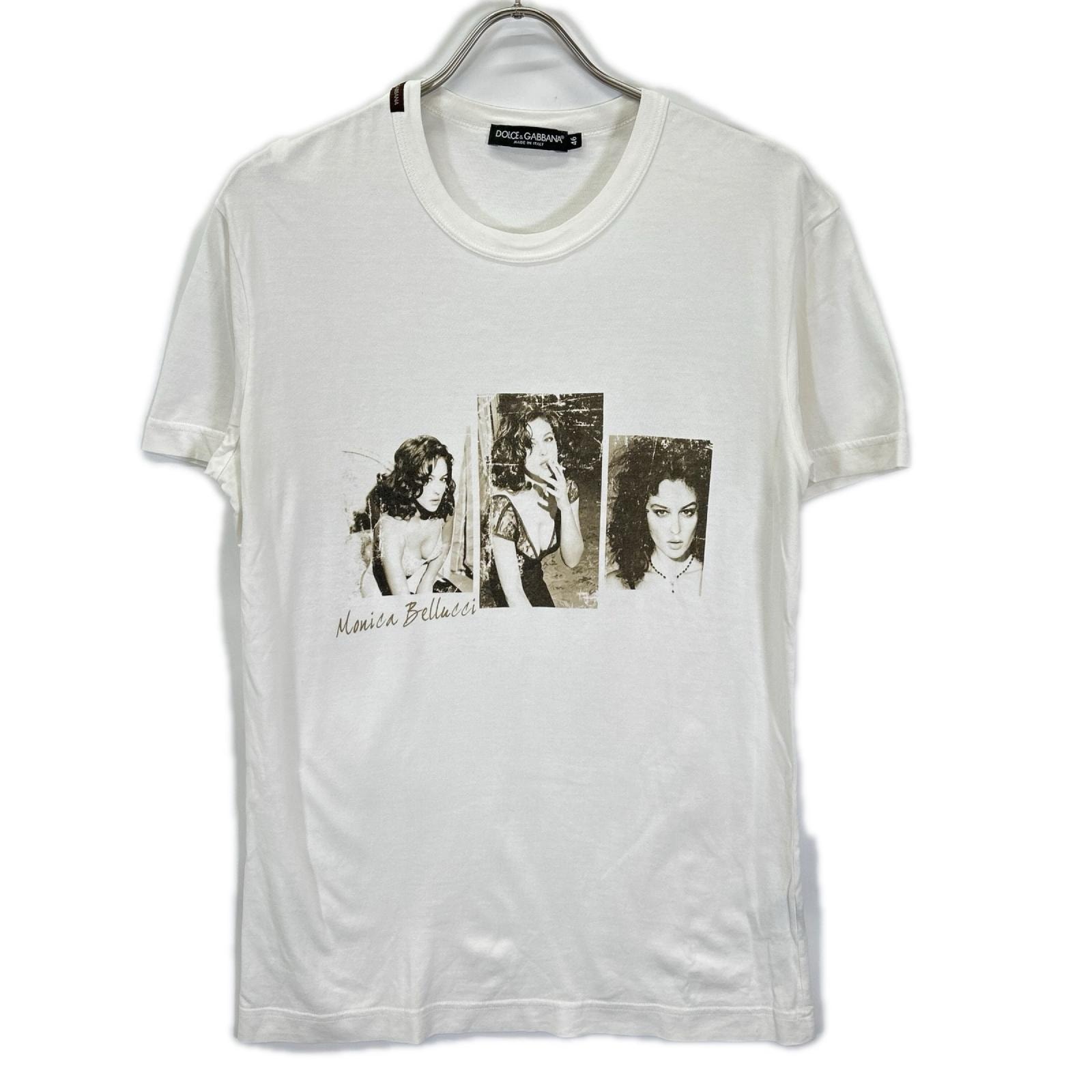 ドルチェアンドガッバーナ ホワイト モニカベルッチ 半袖プリントTシャツ 46