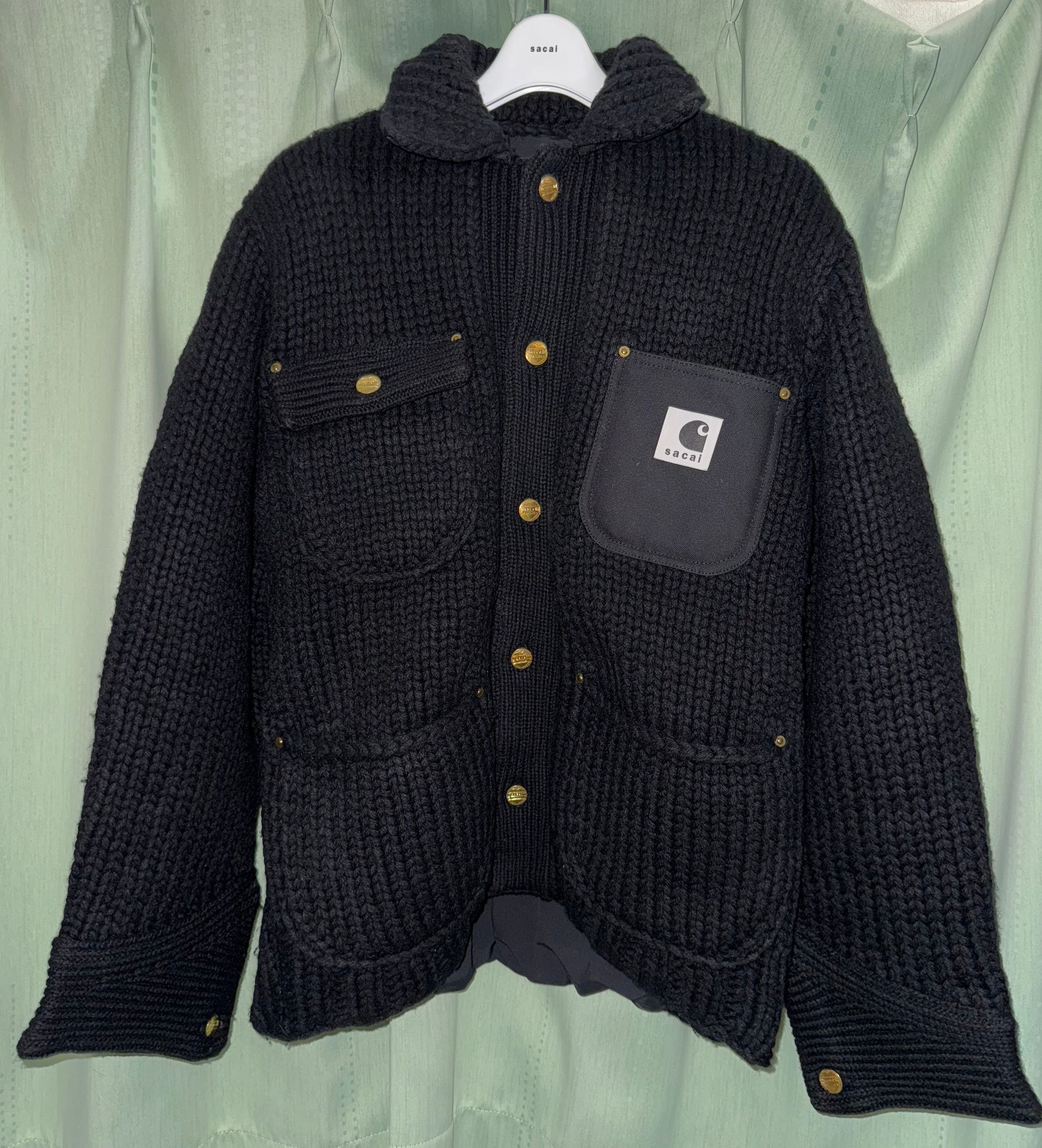Carhartt WIP x sacai Knit Jacket Michigan "Black"