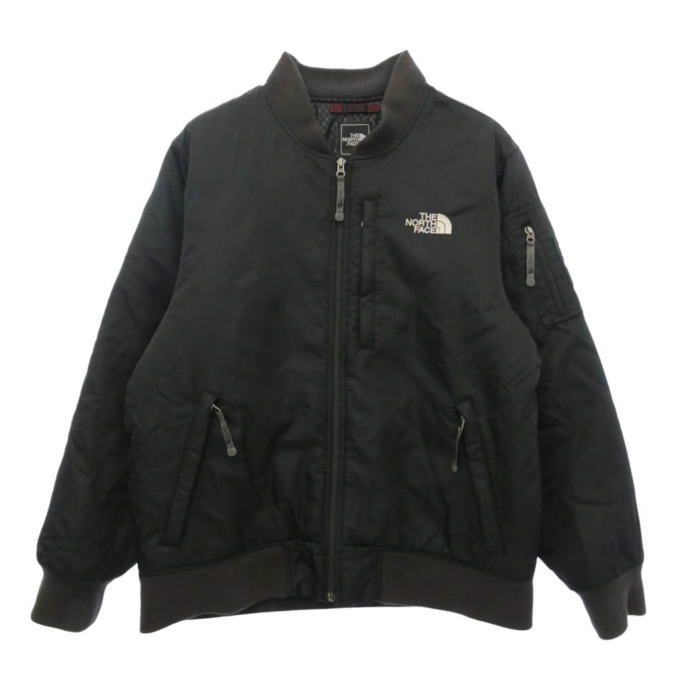 THE NORTH FACE ノースフェイス NY01470 Q THREE JACKET MA-1 ナイロン キュースリー フライトジャケット ボンバージャケット ブラック系 L【中古】