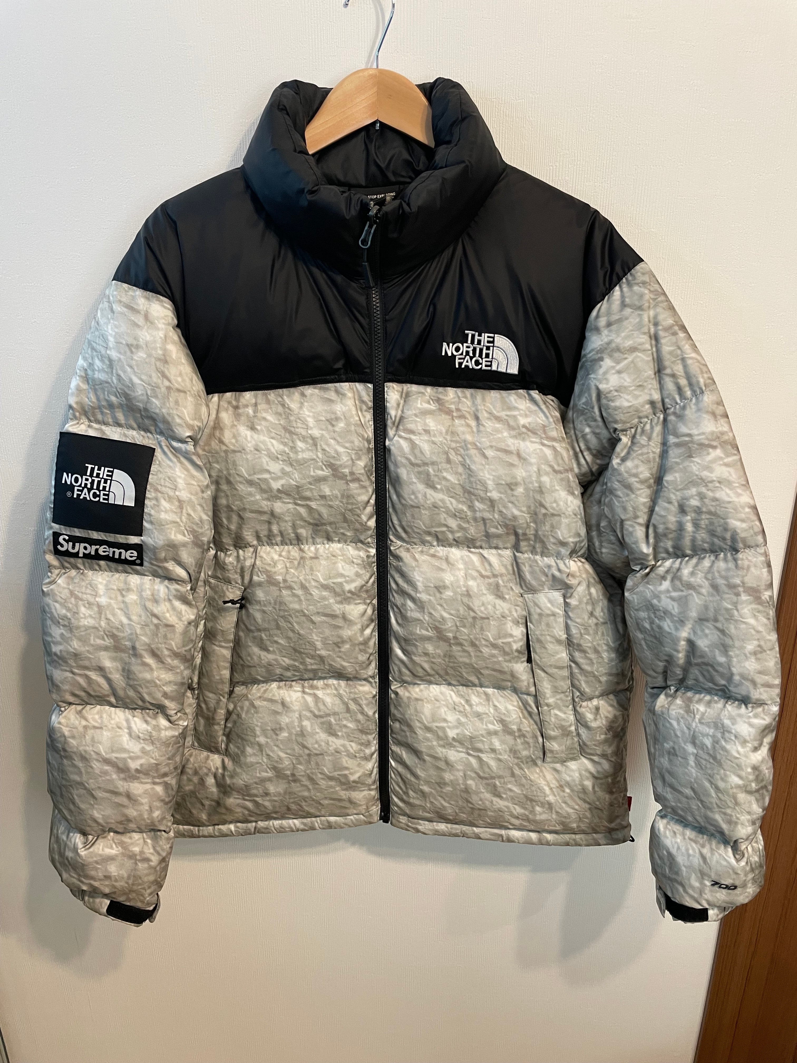 Supreme x The North Face Nuptse Jacket "White Paper Print"