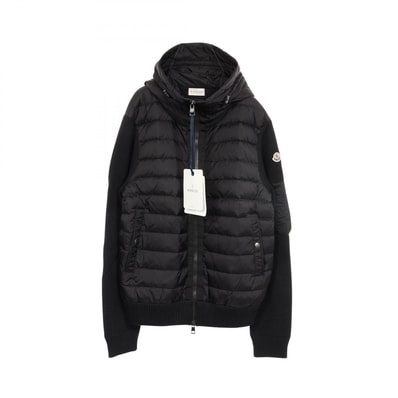 モンクレール MONCLER CARDIGAN 切替 フード付き ダウンジャケット 衣料品 アウター ナイロン ウール アクリル メンズ ブラック系 L20919B50800999XL 【新品】