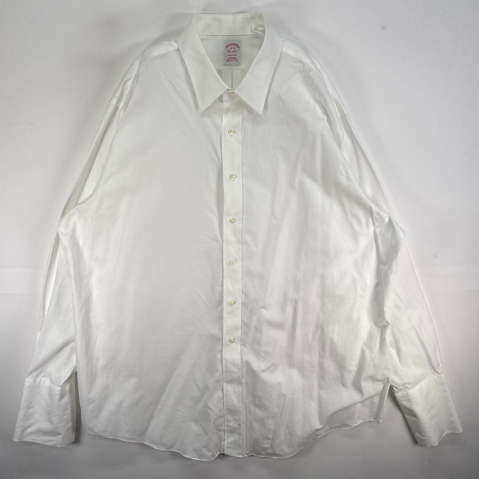 古着 ブルックスブラザーズ Brooks Brothers 長袖シャツ MADISON カフス 2XL ホワイト系 無地 メンズ