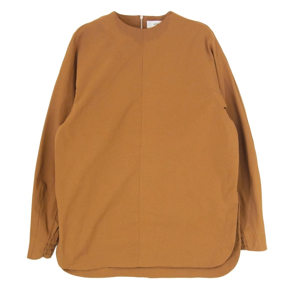 HYKE ハイク その他トップス 23AW 232-15179-305 TASLAN TWILL TOP タスラン ツイル トップ 背面ジップ プルオーバー 長袖 ブラウス チュニック ブラウン系 S【中古】