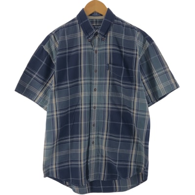 古着 90年代 ラルフローレン Ralph Lauren CHAPS チャップス 半袖 ボタンダウン チェックシャツ メンズM相当 ヴィンテージ/eaa537593