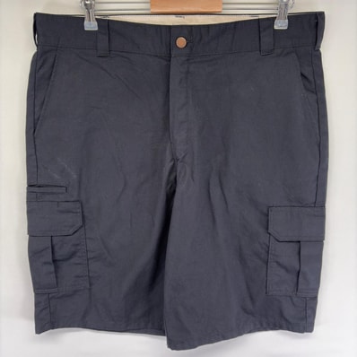古着 ディッキーズ Dickies パンツ ワーク カーゴ ジッパーフライ ハーフ ワンポイントロゴ ショートパンツ w38 ブラック系 メンズ