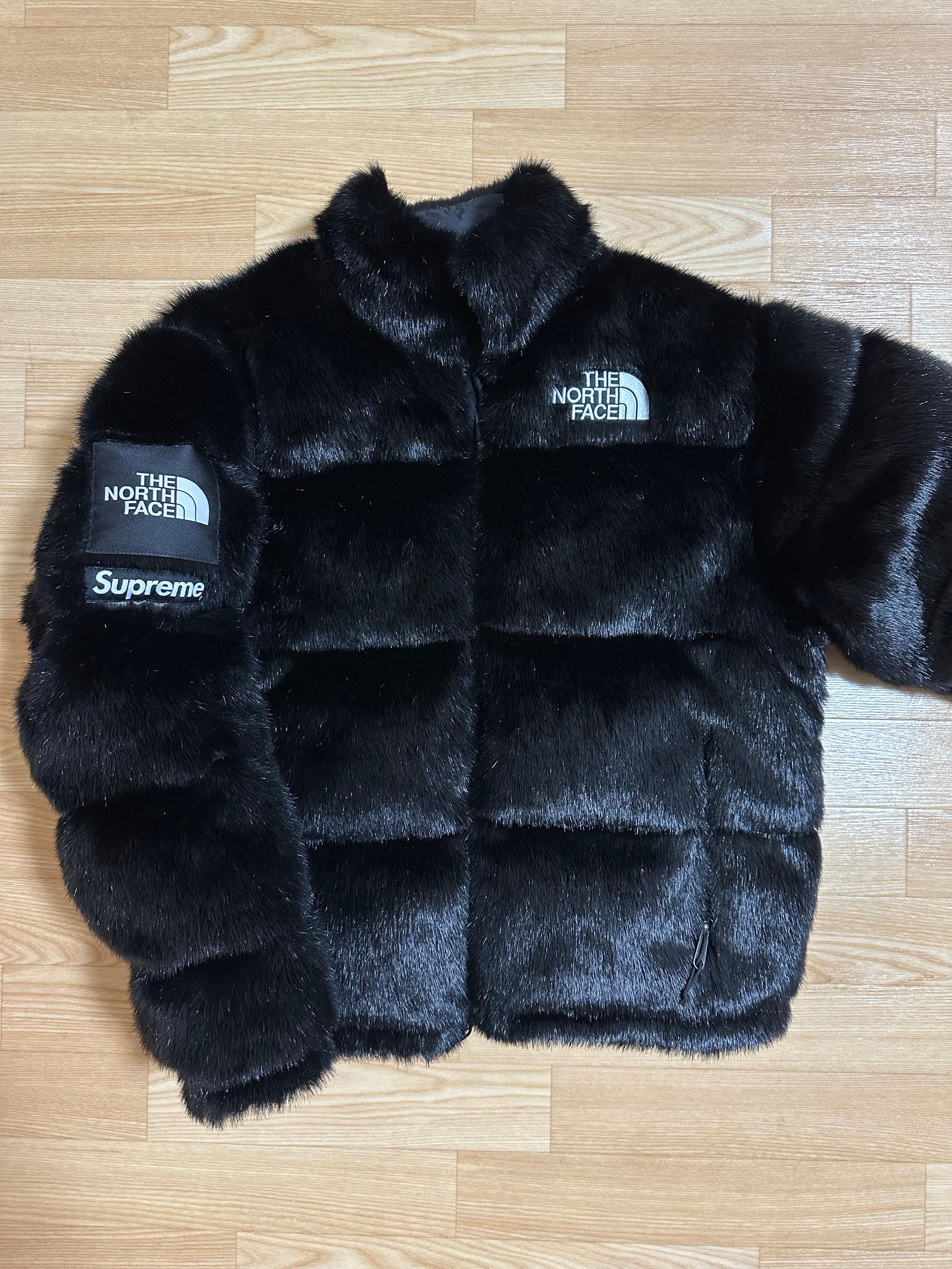 Supreme x The North Face Faux Fur Nuptse Jacket "Black"