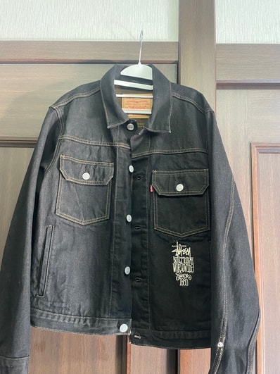 Stussy x LEVI'S Crispy Rinse Trucker "Black/Brown"