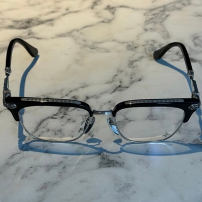 Chrome Hearts Vertical Smile II Optical Glasses "Black/Silver"