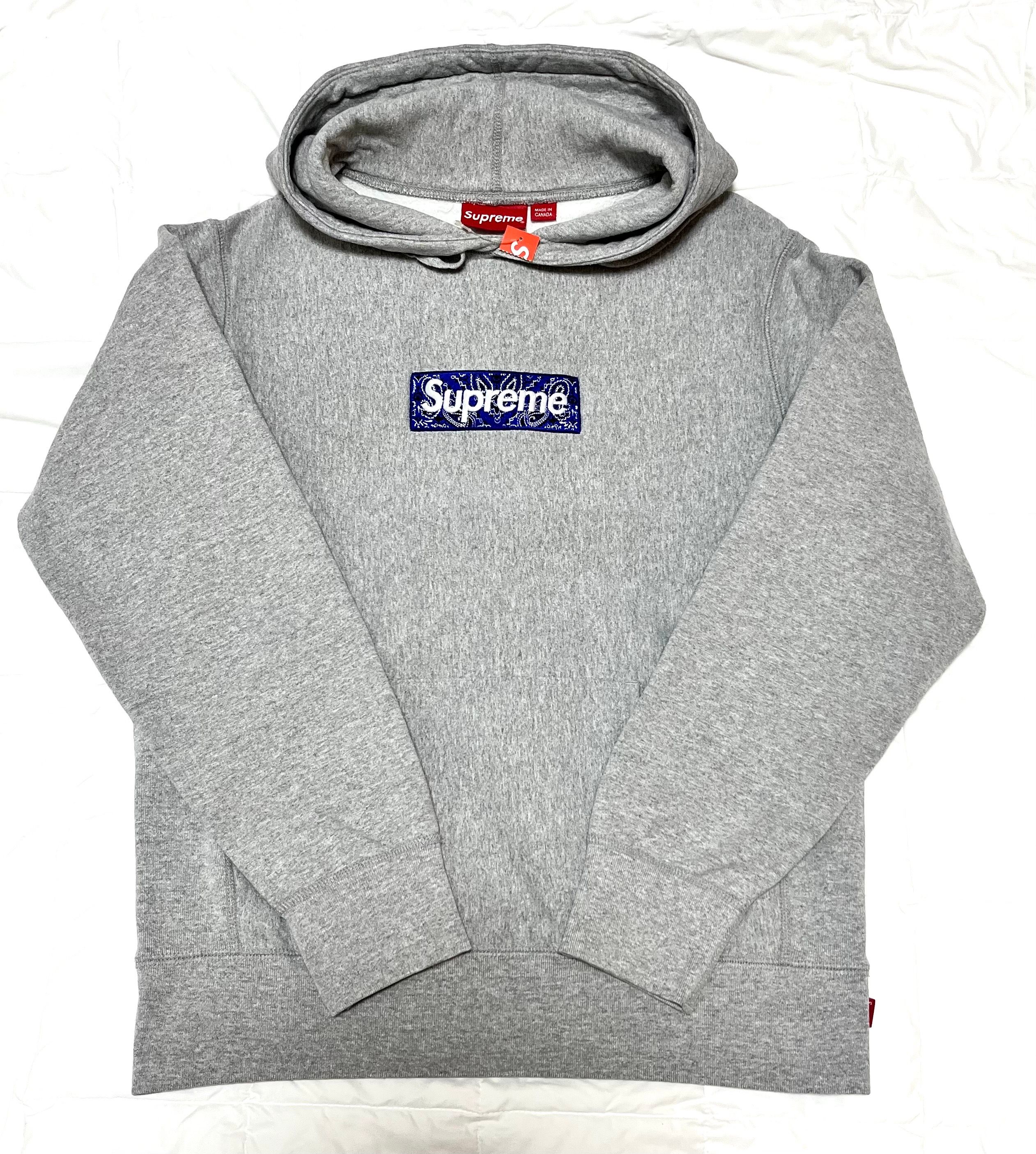 Supreme Bandana Box Logo Hooded Sweatshirt "Grey"