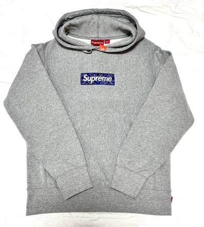 Supreme Bandana Box Logo Hooded Sweatshirt "Grey"