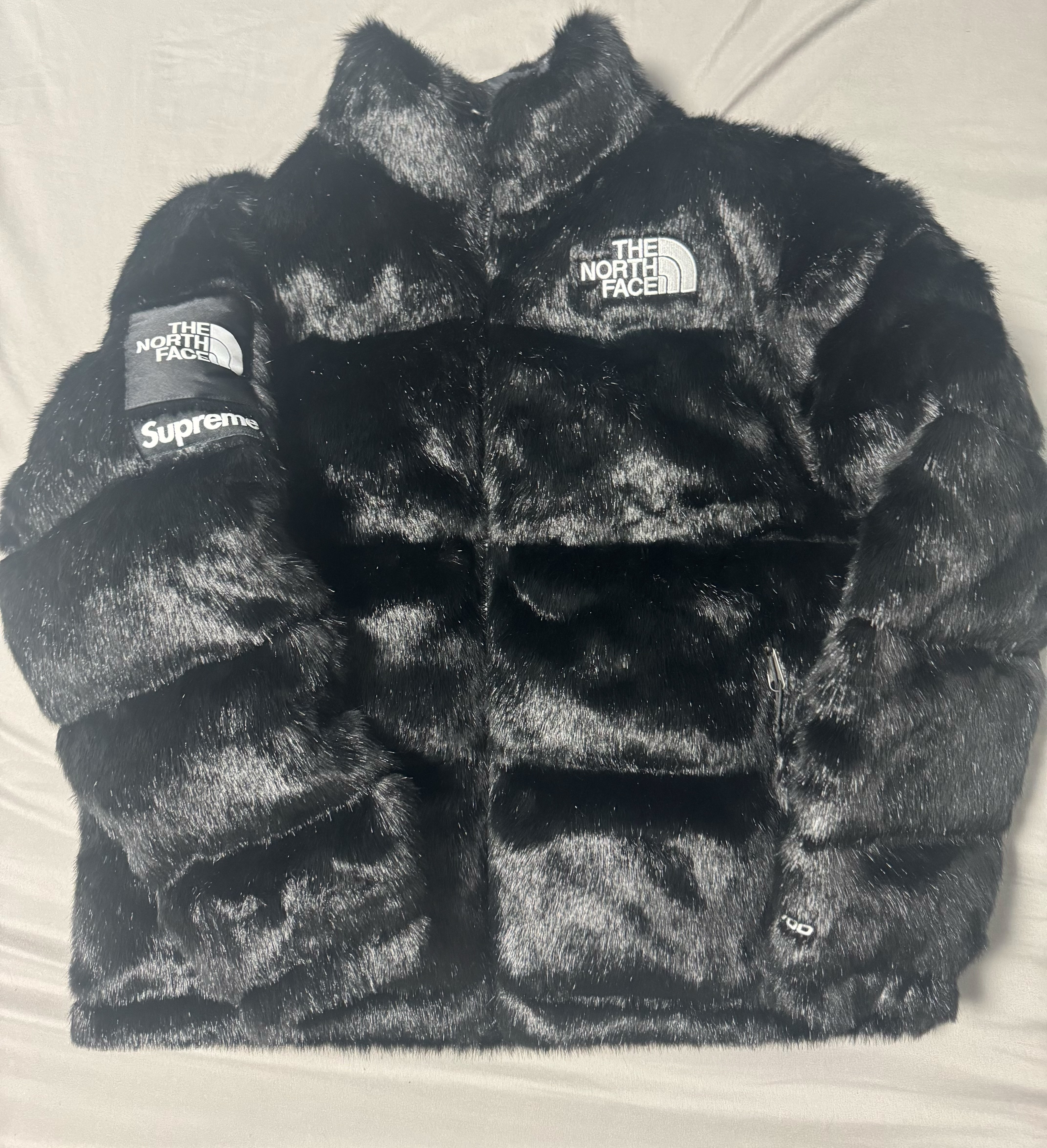 Supreme x The North Face Faux Fur Nuptse Jacket "Black"