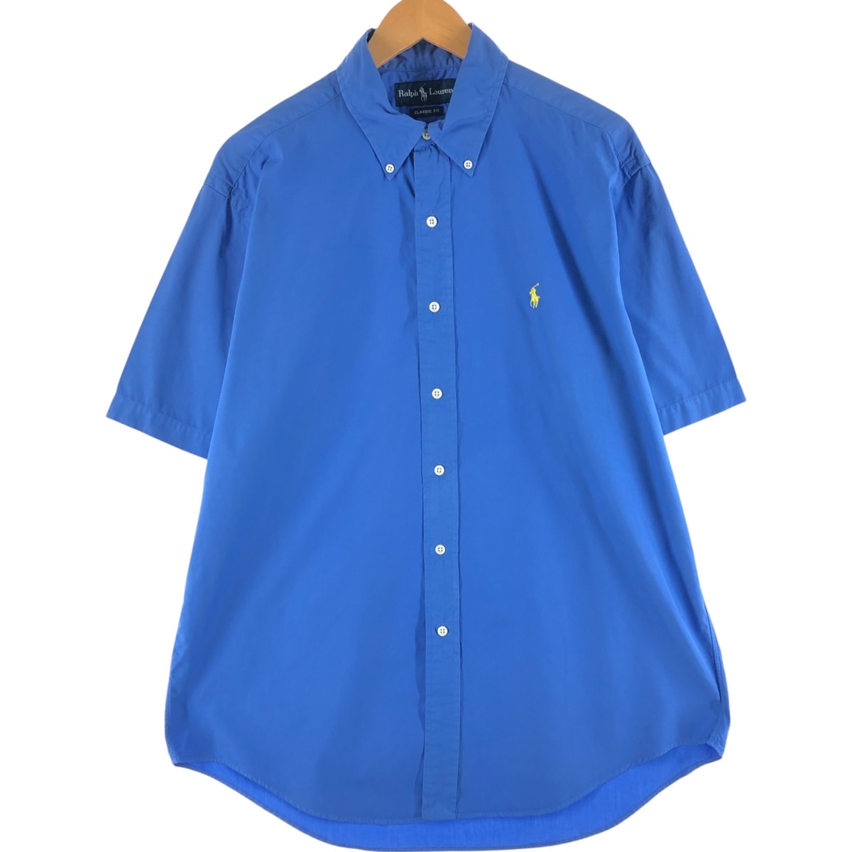 古着 ラルフローレン Ralph Lauren CLASSIC FIT クラシックフィット 半袖 ボタンダウンシャツ メンズL相当/eaa558346