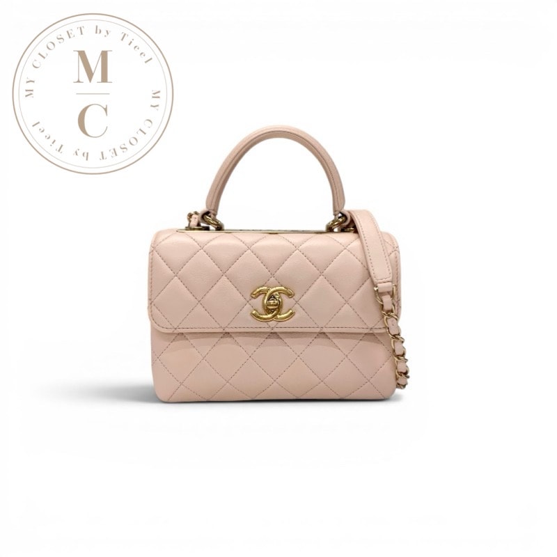 シャネル CHANEL トレンディCC バッグ ショルダーバッグ ピンク ゴールド ハンドバッグ ココマーク ターンロック ロゴ