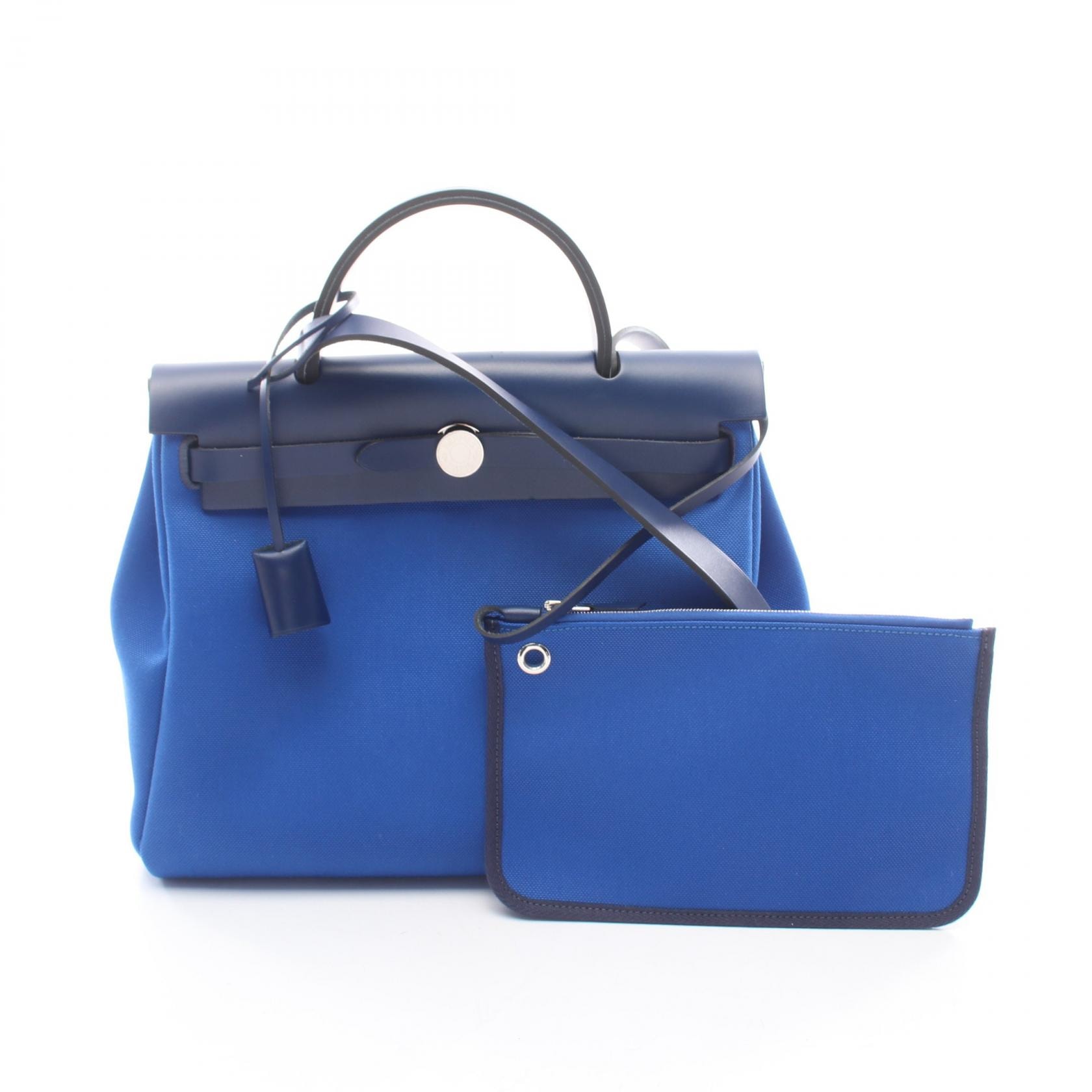 エルメス HERMES エールバッグジップPM ルトゥルネ 2WAY ハンドバッグ バッグ キャンバス レザー トワルミリタリー / ヴァッシュハンター トワルミリタリー ブルーサフィール U刻印(2022年製造) レディース ブルー系