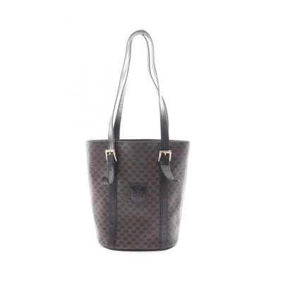 セリーヌ CELINE マカダム トートバッグ バッグ PVCコーティングキャンバス レザー レディース ブラック系 / ブラウン系 【中古】