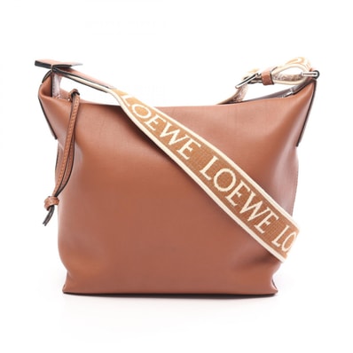 ロエベ LOEWE キュービィ スモール ショルダーバッグ バッグ レザー メンズ ブラウン系 B906Q63X01 【中古】