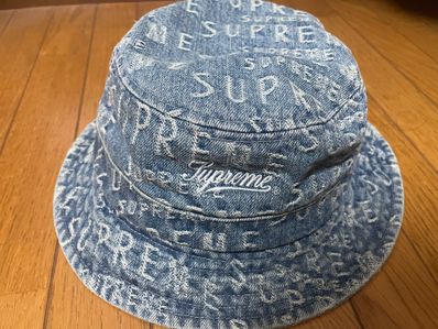 Supreme Warp Jacquard Logos Denim Crusher "Blue"
