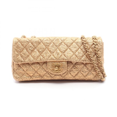 シャネル CHANEL マトラッセ メタリック ショルダーバッグ バッグ レザー レディース ゴールド系 【中古】