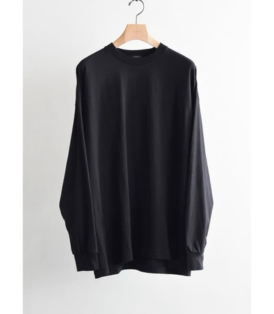 COMOLI COTTON JERSEY PRINT L/S T-SHIRT