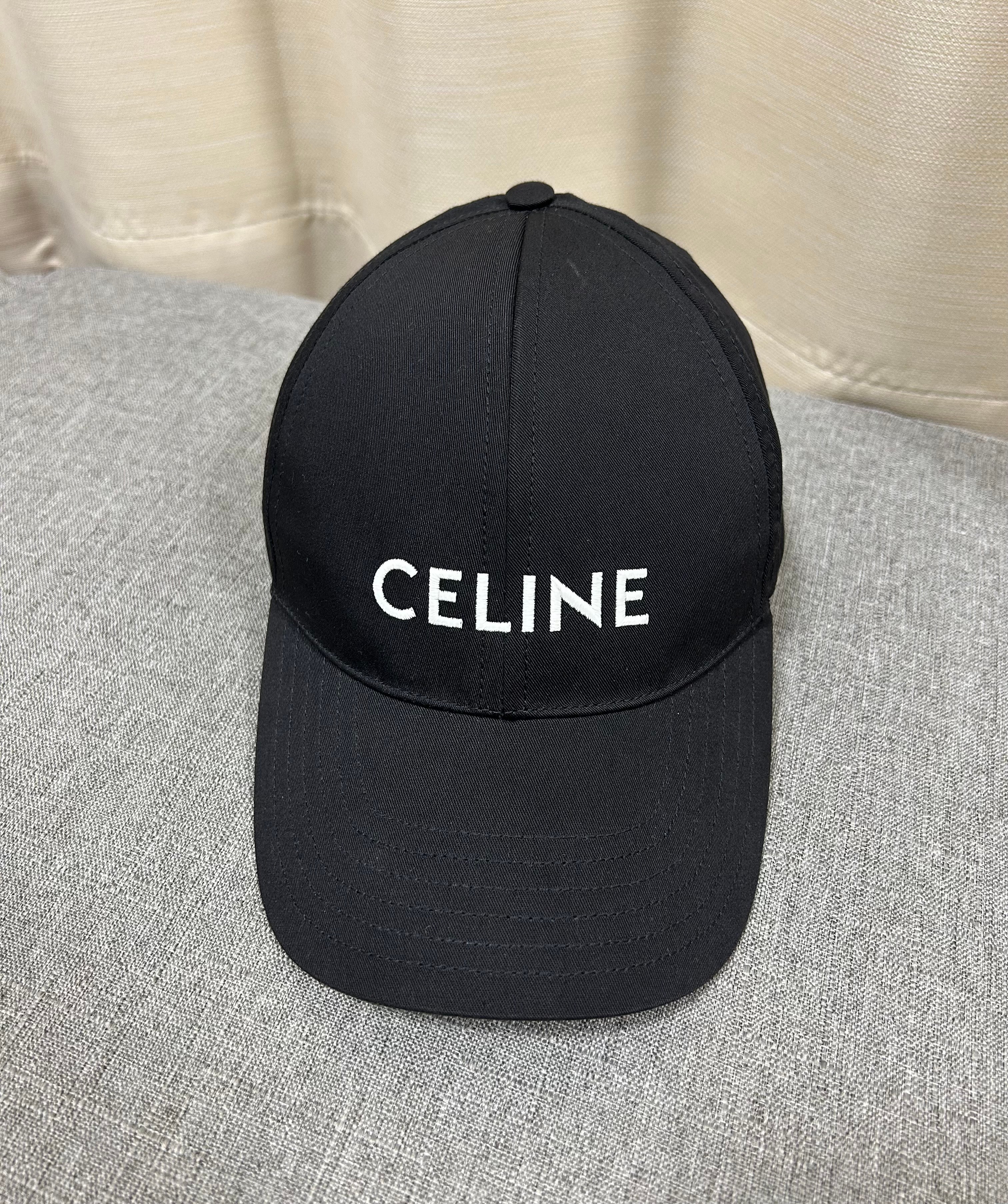 CELINE Cotton Drill Baseball Cap ”Black”