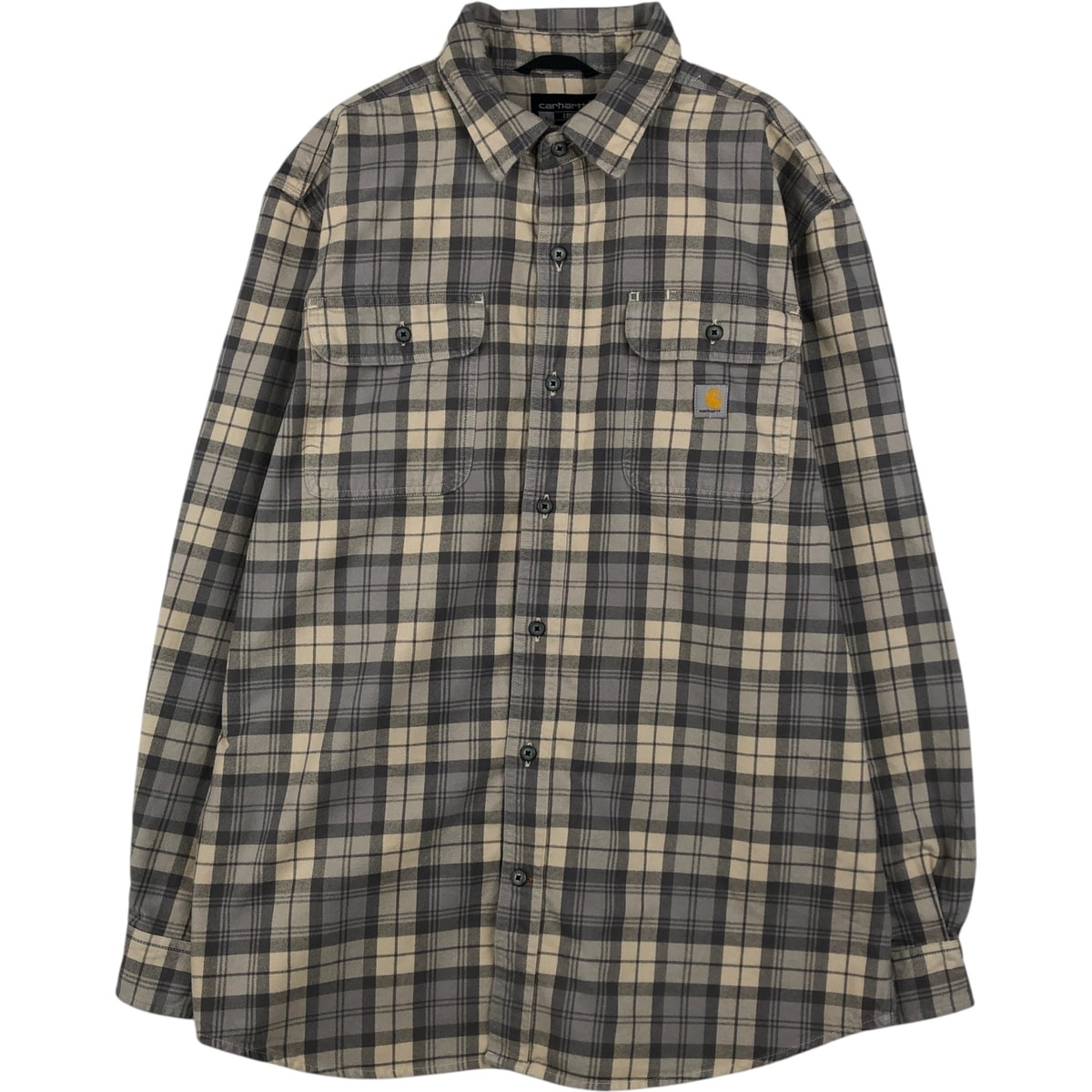 古着 カーハート Carhartt Loose Fit 長袖 フランネルチェックシャツ メンズL相当 厚手/eaa647288