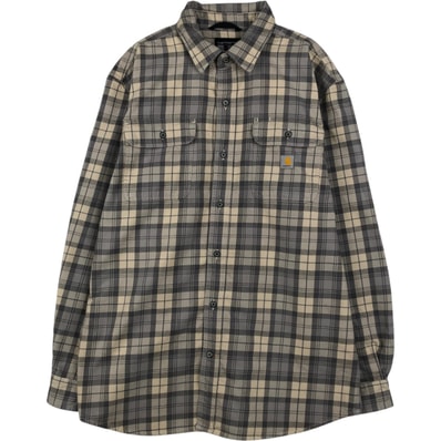 古着 カーハート Carhartt Loose Fit 長袖 フランネルチェックシャツ メンズL相当 厚手/eaa647288