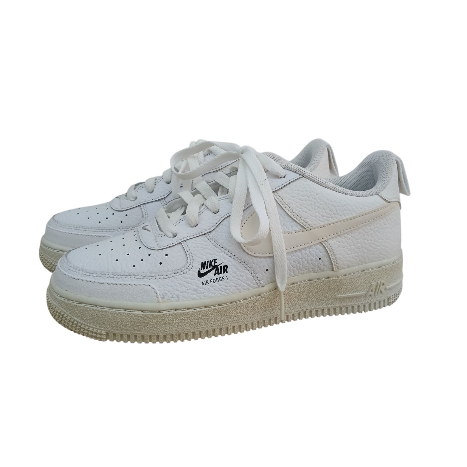 NIKE ナイキ Air Force 1 'Mini Logo  エアフォース1 ミニロゴ 24.5cm レディース キッズ スニーカー CV9604-100 レザー  レディース【中古】