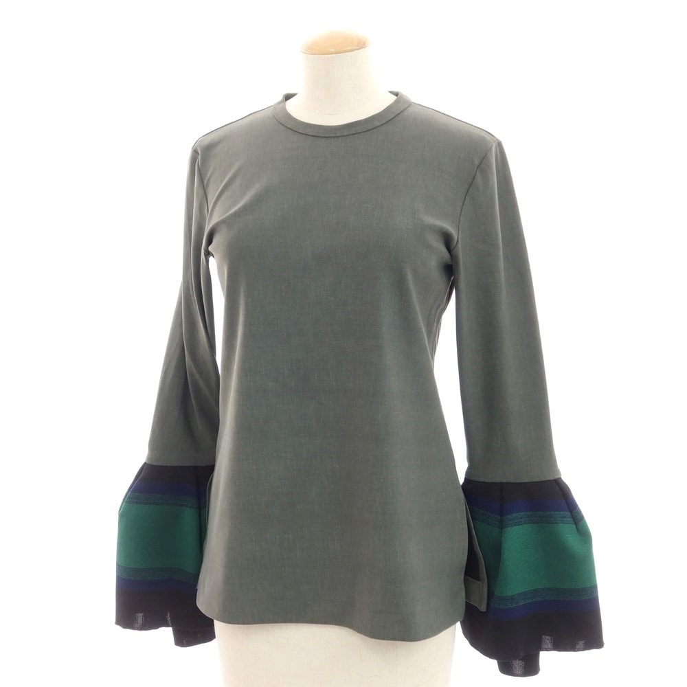 【中古】トーガ TOGA ストレッチ ナイロン クルーネック 長袖カットソー ダークグリーン系【サイズ38】【レディース】