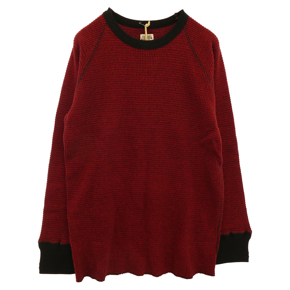 TENDERLOIN テンダーロイン Tシャツ T-THERMAL MIX ワッフル ミックスコットン サーマル カットソー レッド レッド系 M【極上美品】【中古】