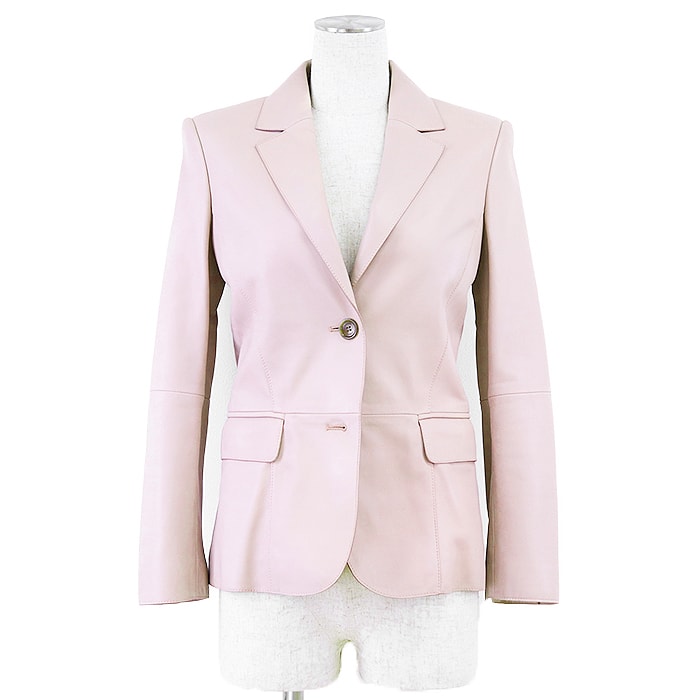 ロエベ ラムスキン スペイン レザー 2B ジャケット レディース ピンク系 32 LOEWE