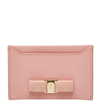 サルヴァトーレフェラガモ ヴァラ カードケース IR.22.C500 ピンク レザー レディース Salvatore Ferragamo 【中古】
