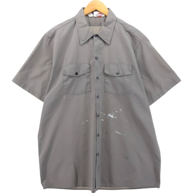 古着 ディッキーズ Dickies 半袖 ワークシャツ ボックスシャツ メンズXL相当/eaa548590