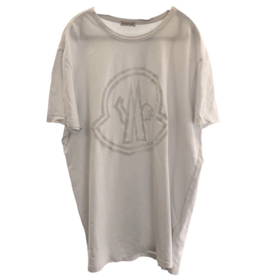 MONCLER モンクレール アウトライン MAGLIA T-SHIRT サイズXXL ホワイト コットン 半袖Tシャツ カットソー 604002 【中古】