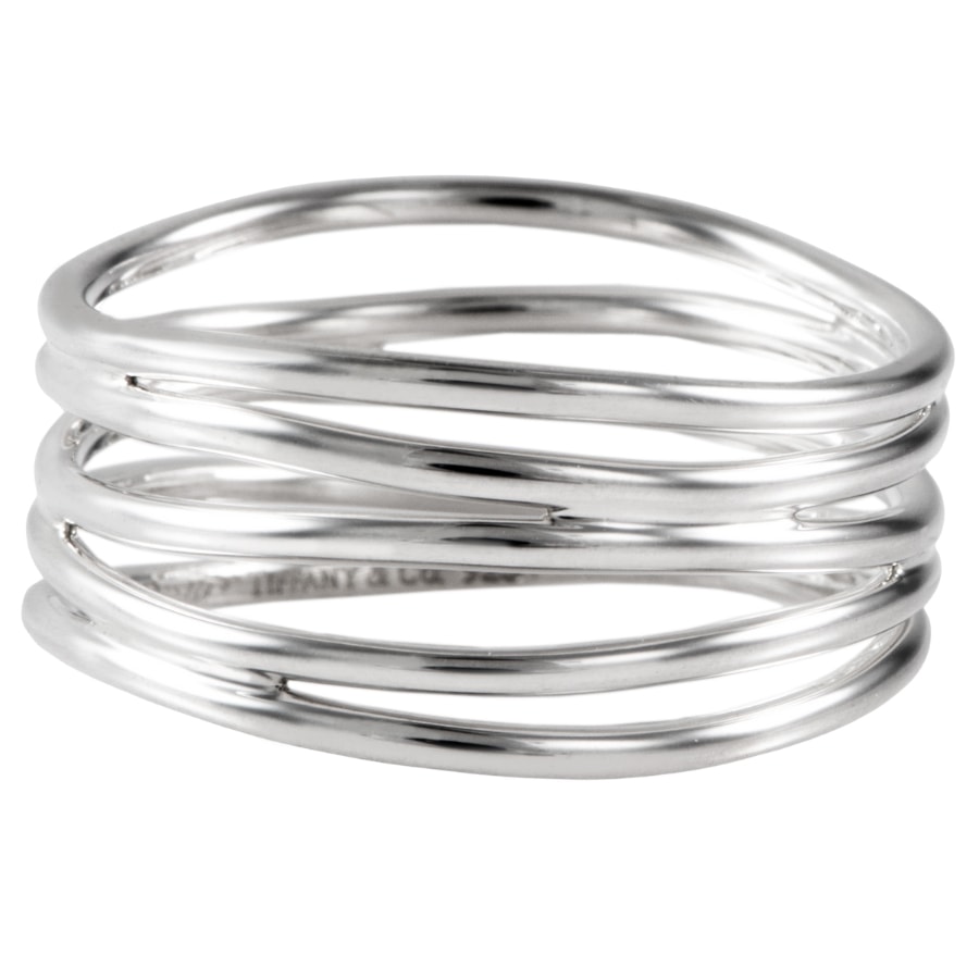 TIFFANY&Co. ティファニー エルサ ペレッティ ウェーブ 5ロウ リング・指輪 15号 シルバー【中古】