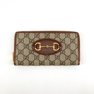 GUCCI(グッチ) ホースビット ラウンドファスナー 621889 長財布 ブラウン