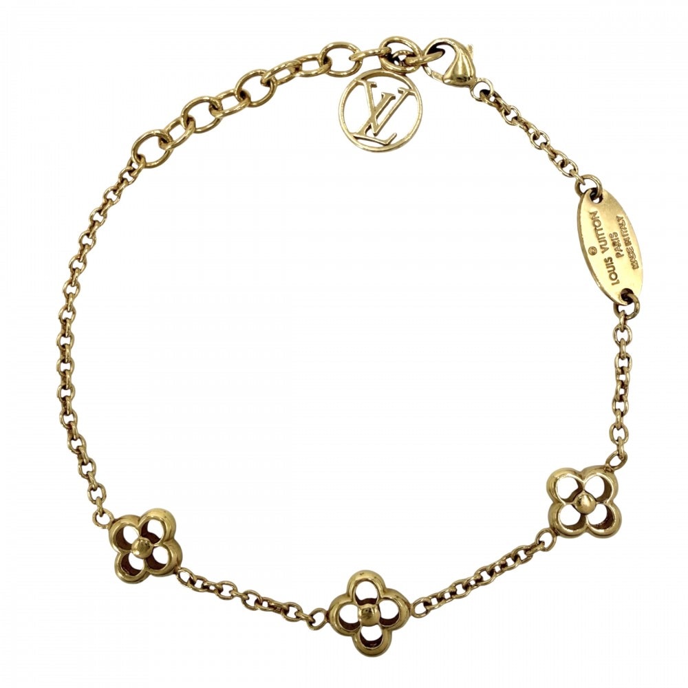 LOUIS VUITTON ルイヴィトン ブレスレット フラワーフル アクセサリー アジャスター付き M68127 ゴールド レディース 約4.1g【中古品】