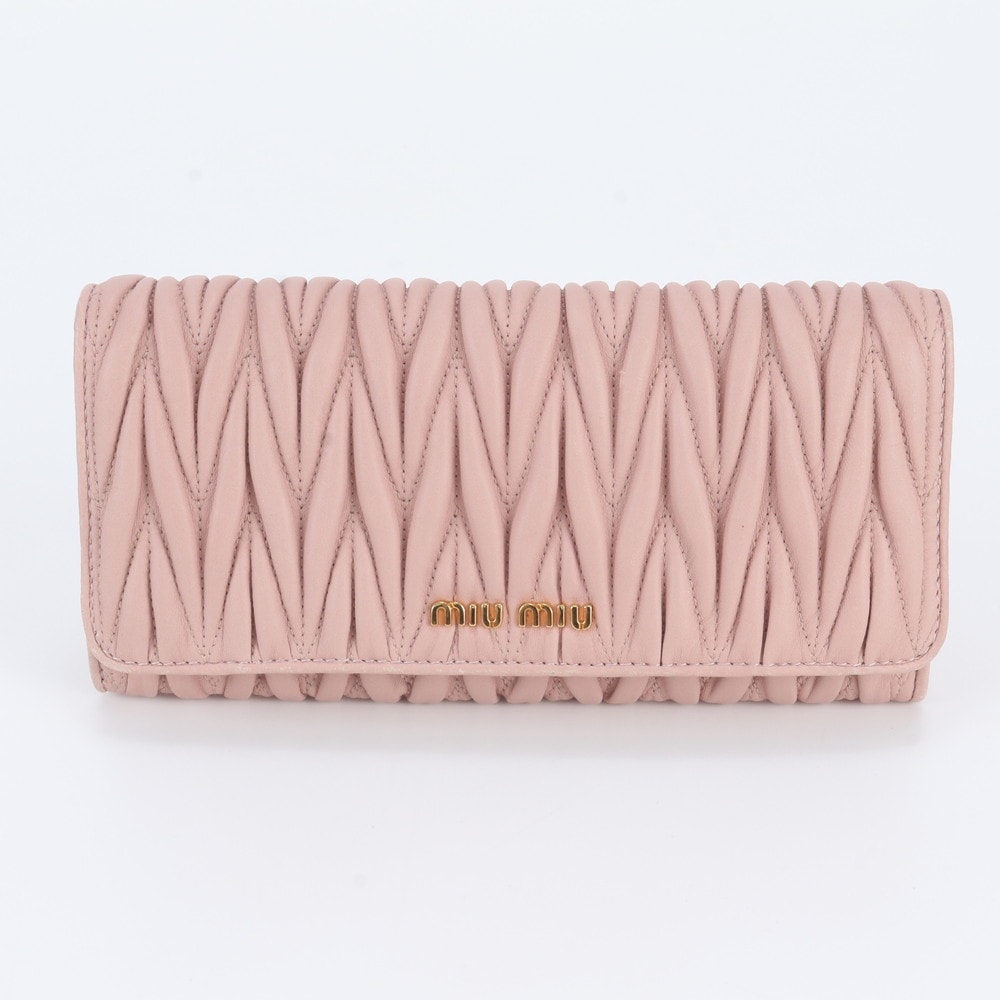 ■極美品 ミュウミュウ マテラッセ長財布 レザー