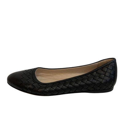 ボッテガヴェネタ BOTTEGAVENETA パンプス イントレチャート フラットシューズ バレエ ブラック