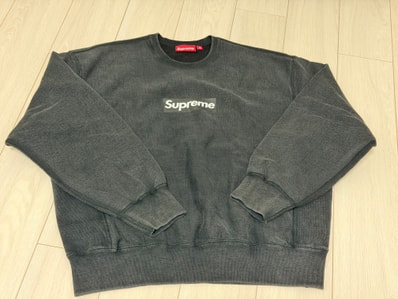Supreme Washed Box Logo Crewneck "Black"