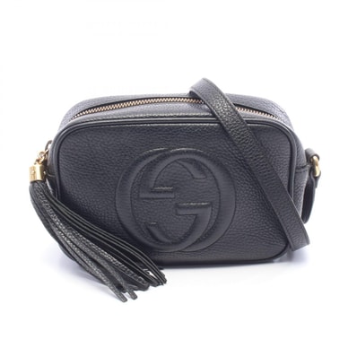 グッチ GUCCI ソーホー インターロッキングG タッセル ショルダーバッグ バッグ レザー レディース ブラック系 347994 【中古】